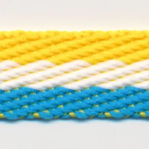 Stripe Twill Tape #20 Saffron & White & Turquoise