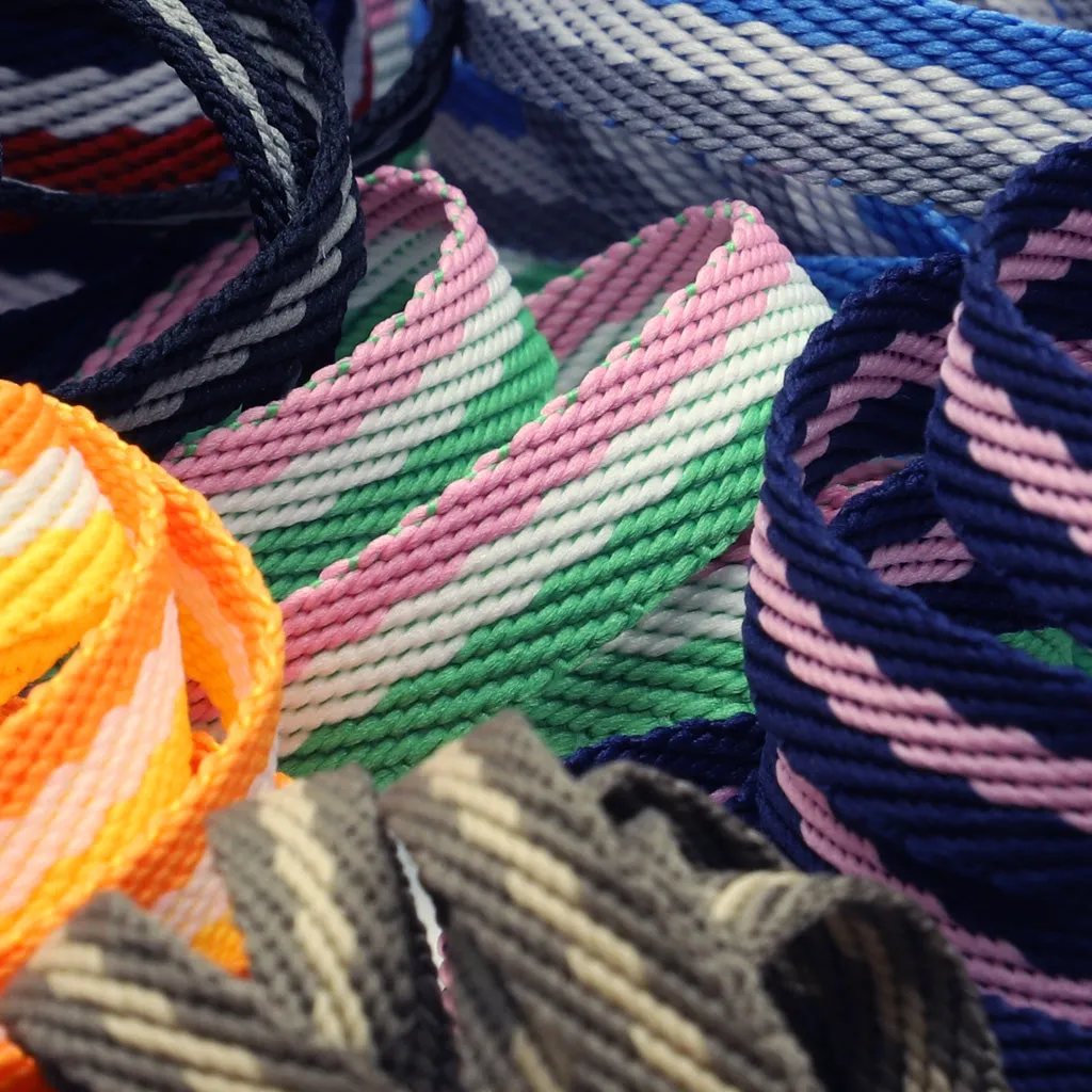 Stripe Twill Tape #20 Saffron & White & Turquoise