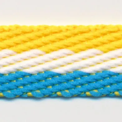Stripe Twill Tape #20 Saffron & White & Turquoise