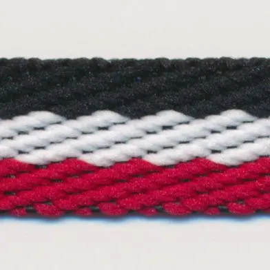 Stripe Twill Tape #31 Black & White & Red