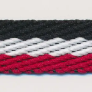 Stripe Twill Tape #31 Black & White & Red