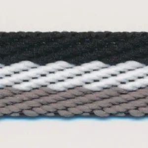 Stripe Twill Tape #34 Black & White & Gray