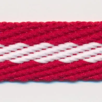 Stripe Twill Tape #9 Red & White