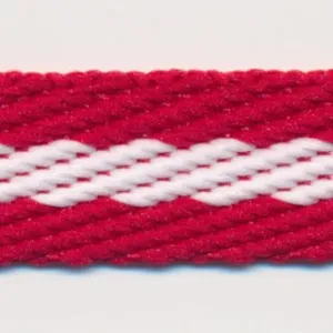 Stripe Twill Tape #9 Red & White