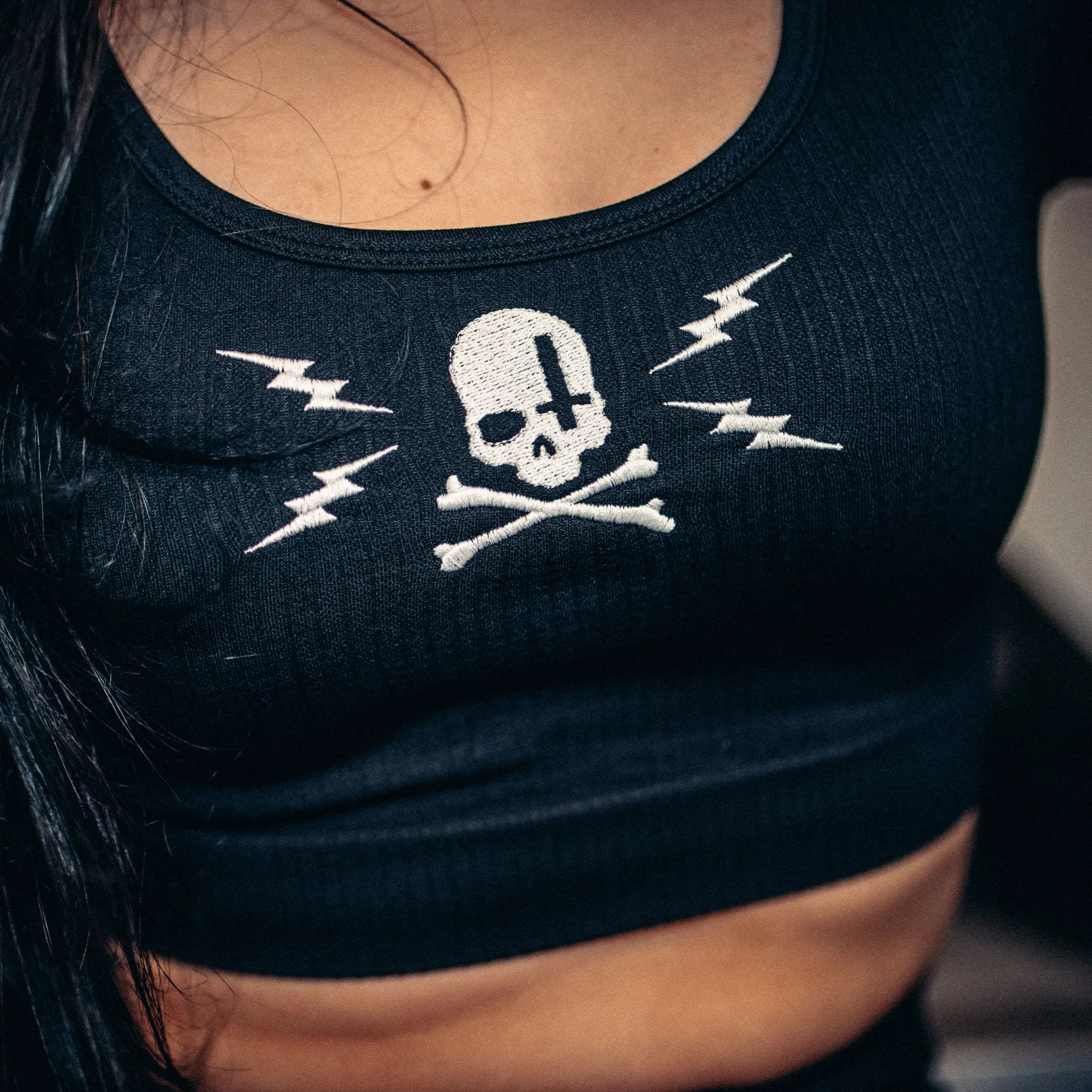 Struck Ribbed Crop Longsleeve