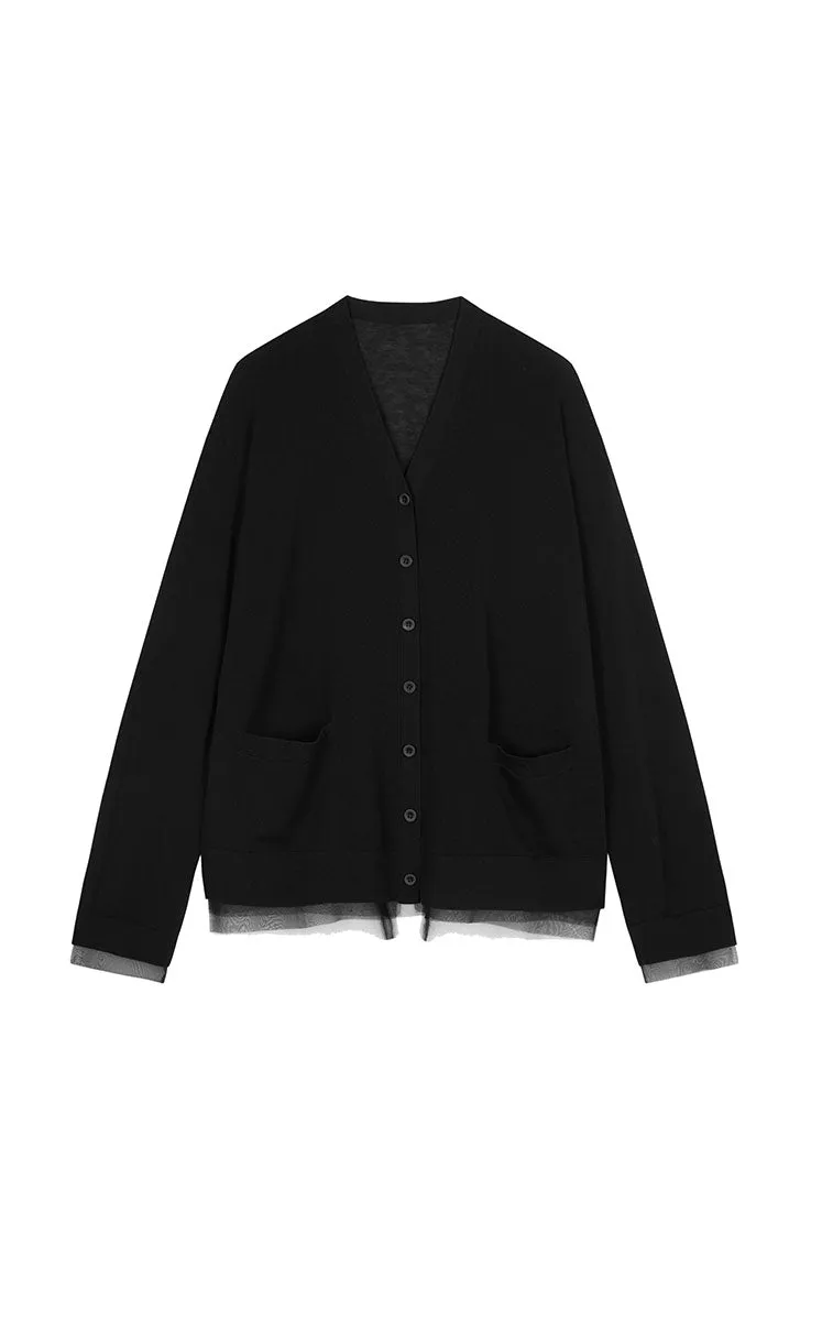 Sweater / JNBY Layered Loose Long Cardigan