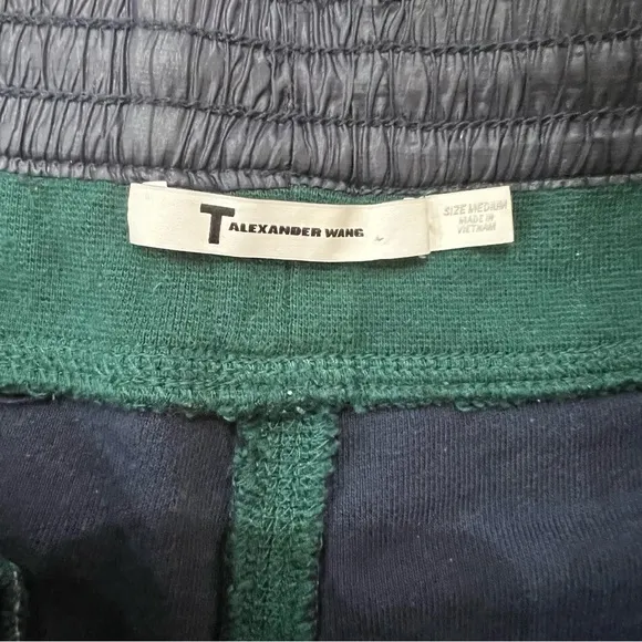 T by Alexander Wang Terry Cloth Shorts Blue Green Size Medium