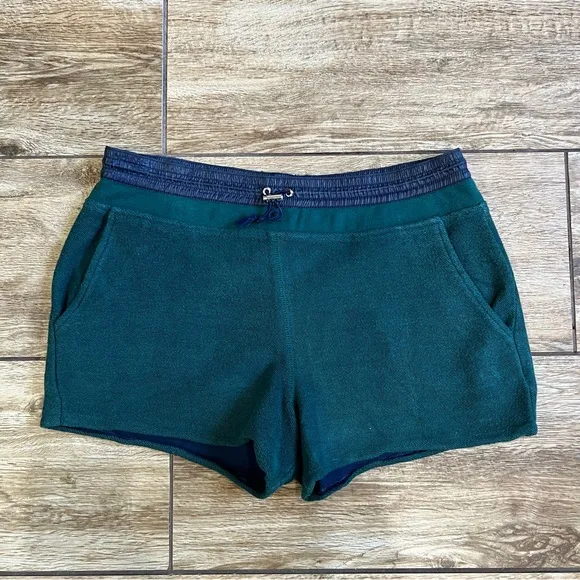 T by Alexander Wang Terry Cloth Shorts Blue Green Size Medium