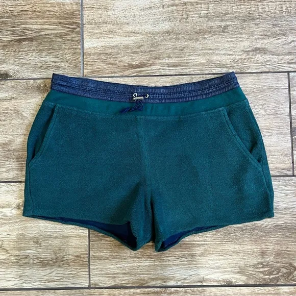 T by Alexander Wang Terry Cloth Shorts Blue Green Size Medium