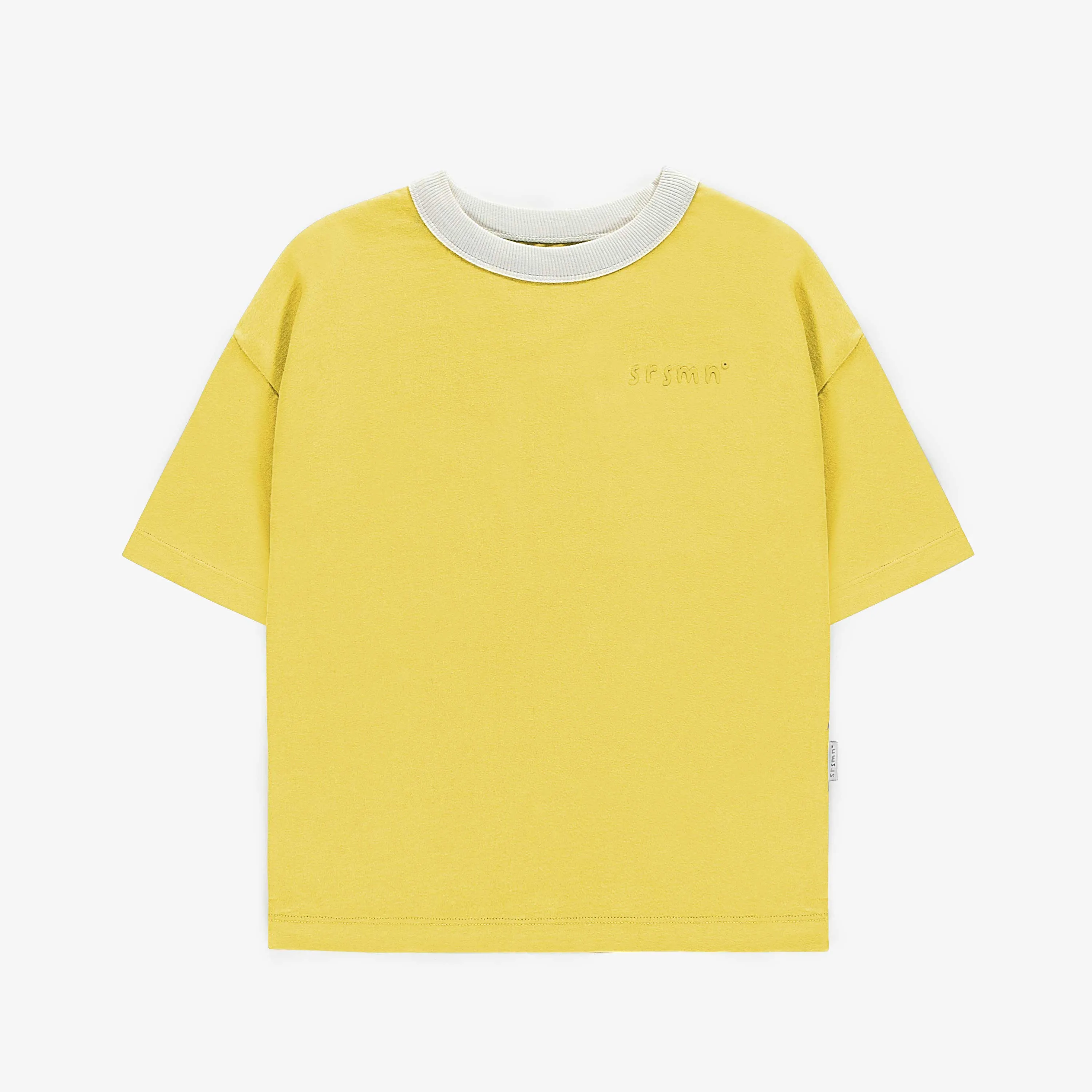 T-shirt jaune à manches courtes en coton, enfant || Yellow short-sleeved t-shirt in cotton, child