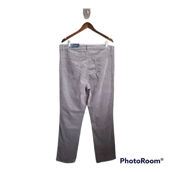 Talbots grey straight high waisted corduroy pants size 16 NWT