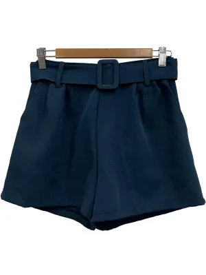 Teal Blue Belted Shorts