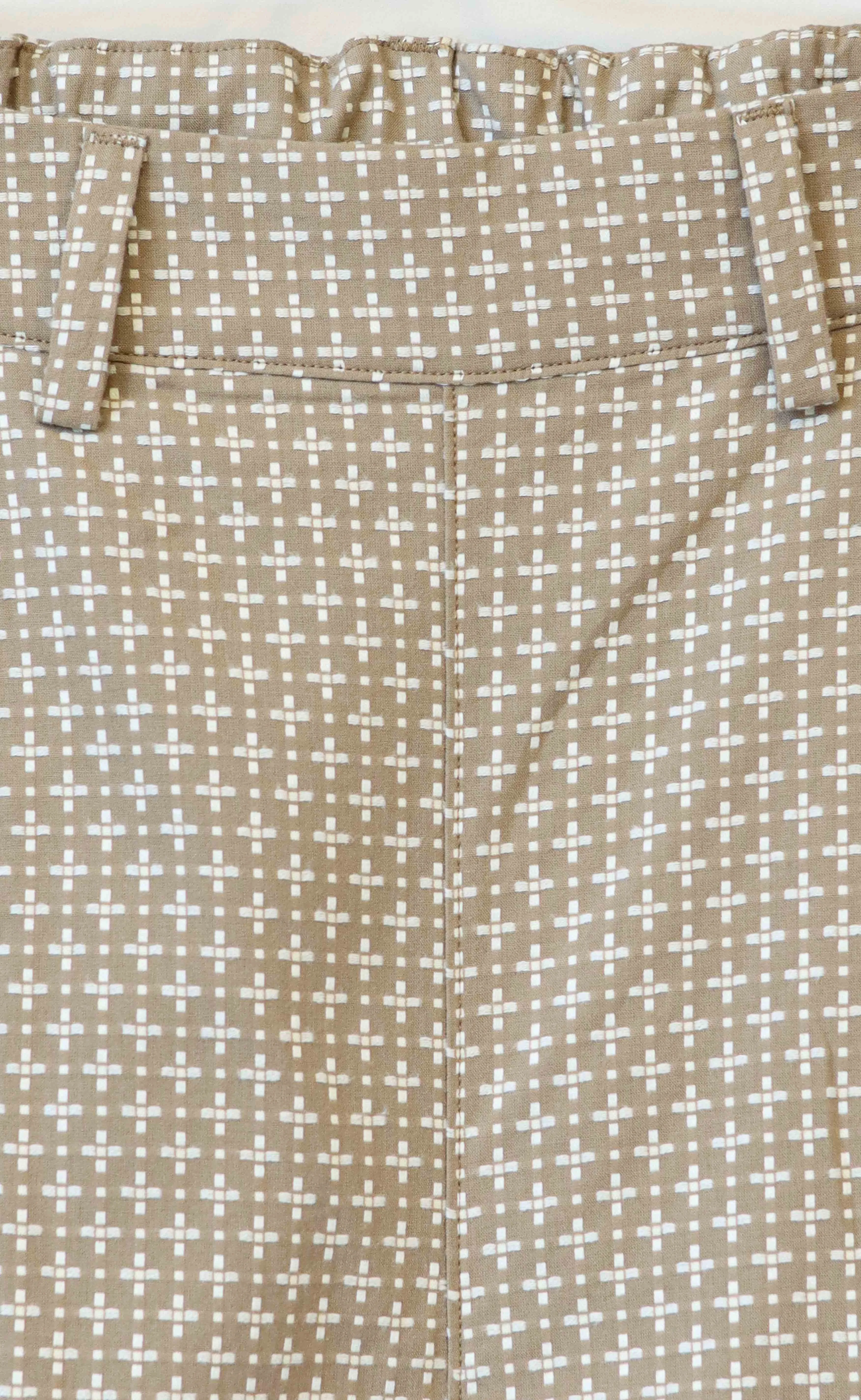 The Minimalist - Cropped Loose Pants - Oat Jacquard