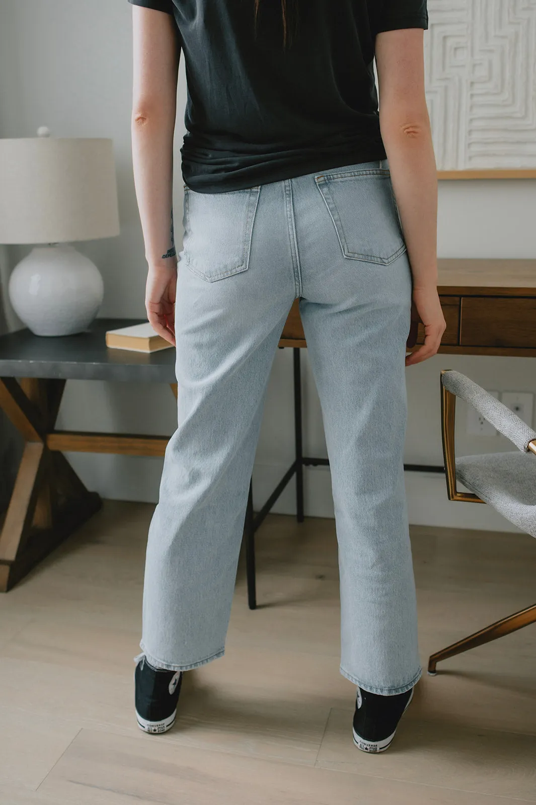 The Rae High-Rise Crop Straight Leg Denim - Twin Flame