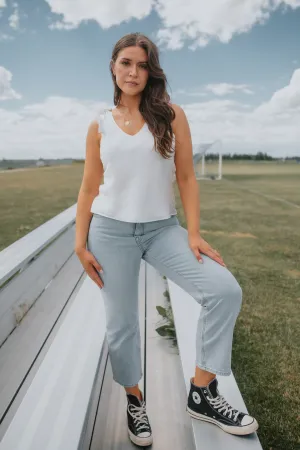 The Rae High-Rise Crop Straight Leg Denim - Twin Flame