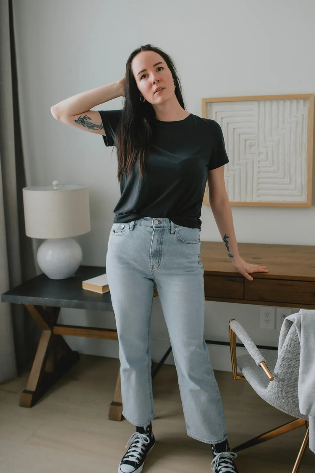 The Rae High-Rise Crop Straight Leg Denim - Twin Flame