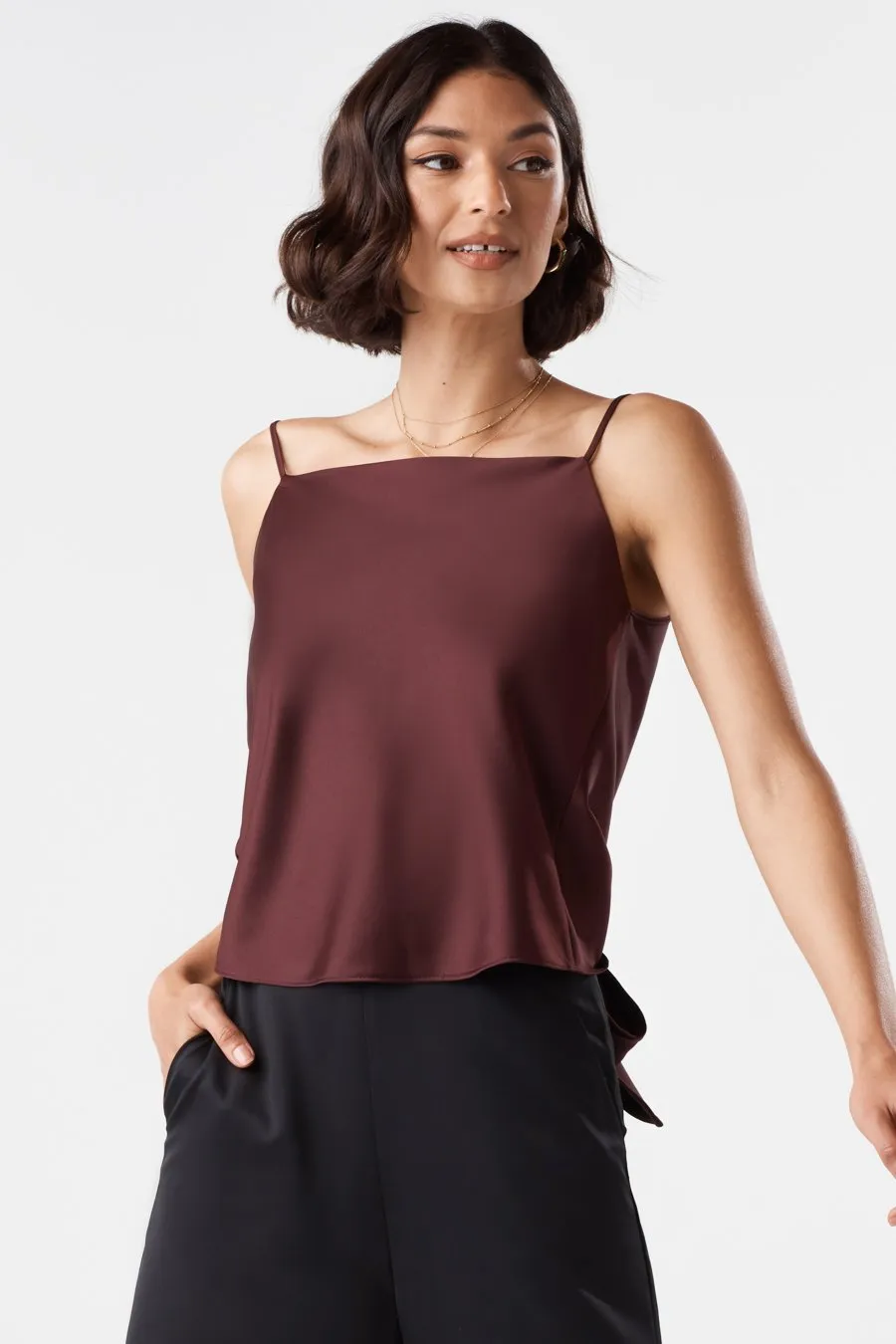 The Satin Wrap Tank