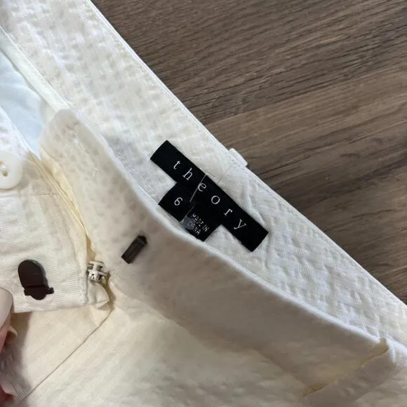 Theory beige  Ediena sea Island Shorts Sz 6