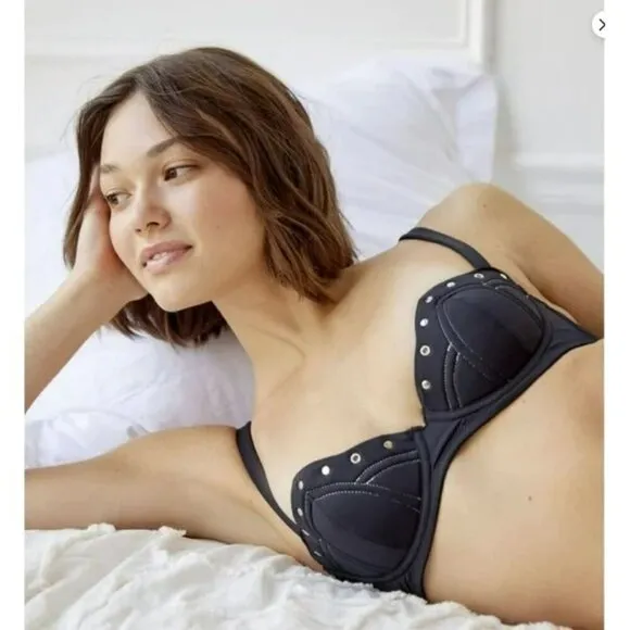 Thistle and Spire Carina Seamed Lined Studded Underwire Bra 34D NWT