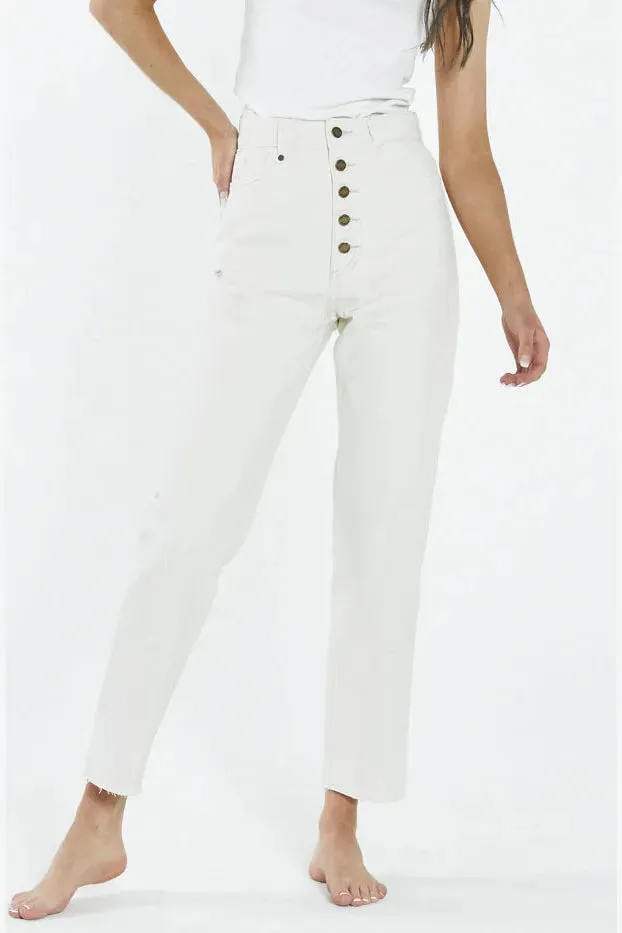 THRILLS PAIGE BUTTON JEAN - SHADY WHITE