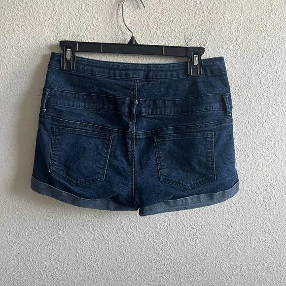 Topshop Women's High Rise Dark Wash Jean Denim Shorts Size 30