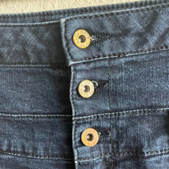 Topshop Women's High Rise Dark Wash Jean Denim Shorts Size 30
