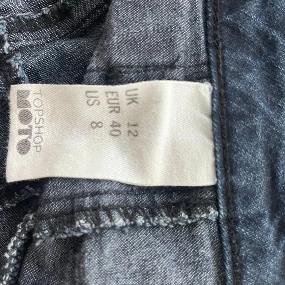 Topshop Women's High Rise Dark Wash Jean Denim Shorts Size 30