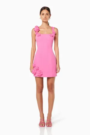 Trompe 3D Floral Mini Dress Pink