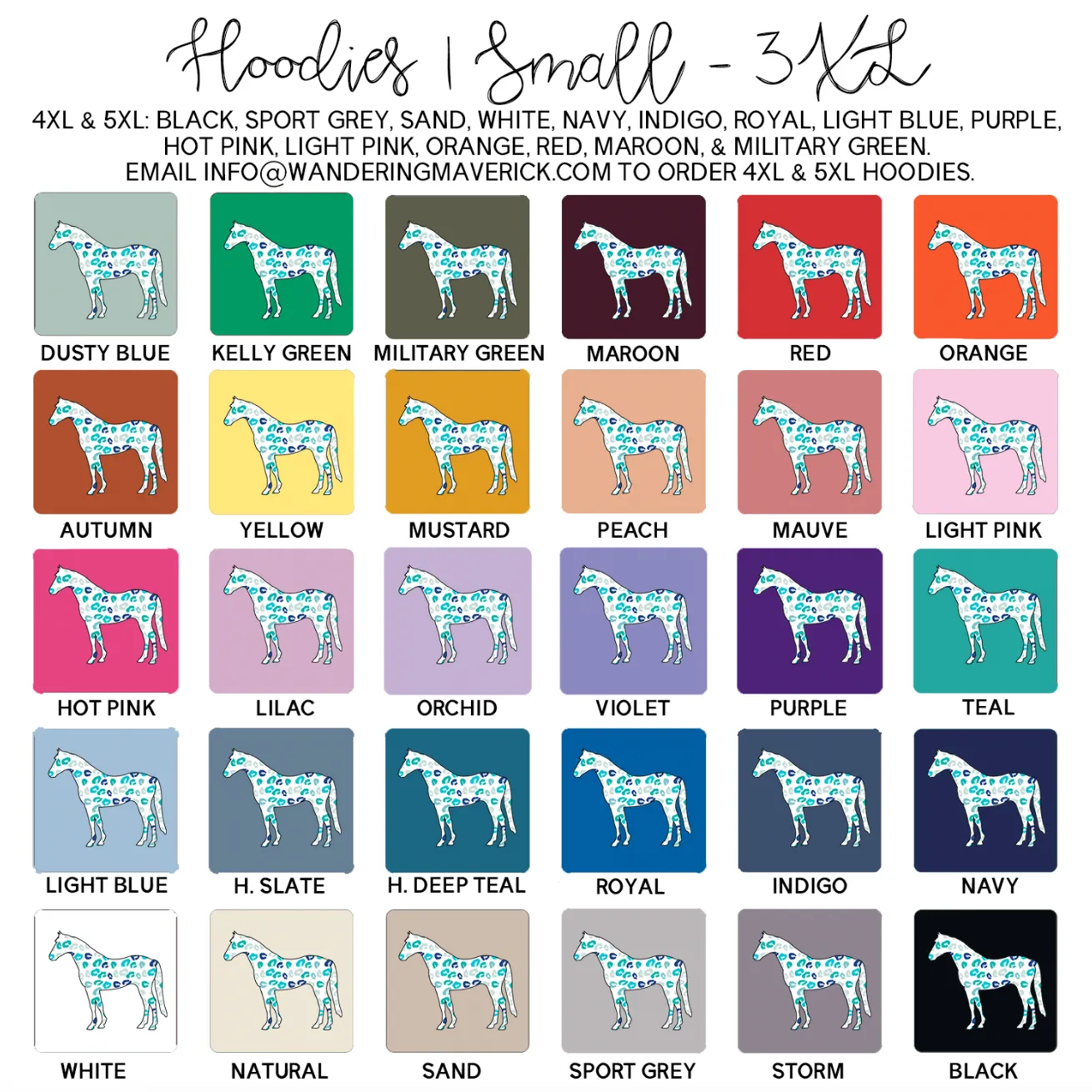 Turquoise Cheetah Horse Hoodie (S-3XL) Unisex - Multiple Colors!