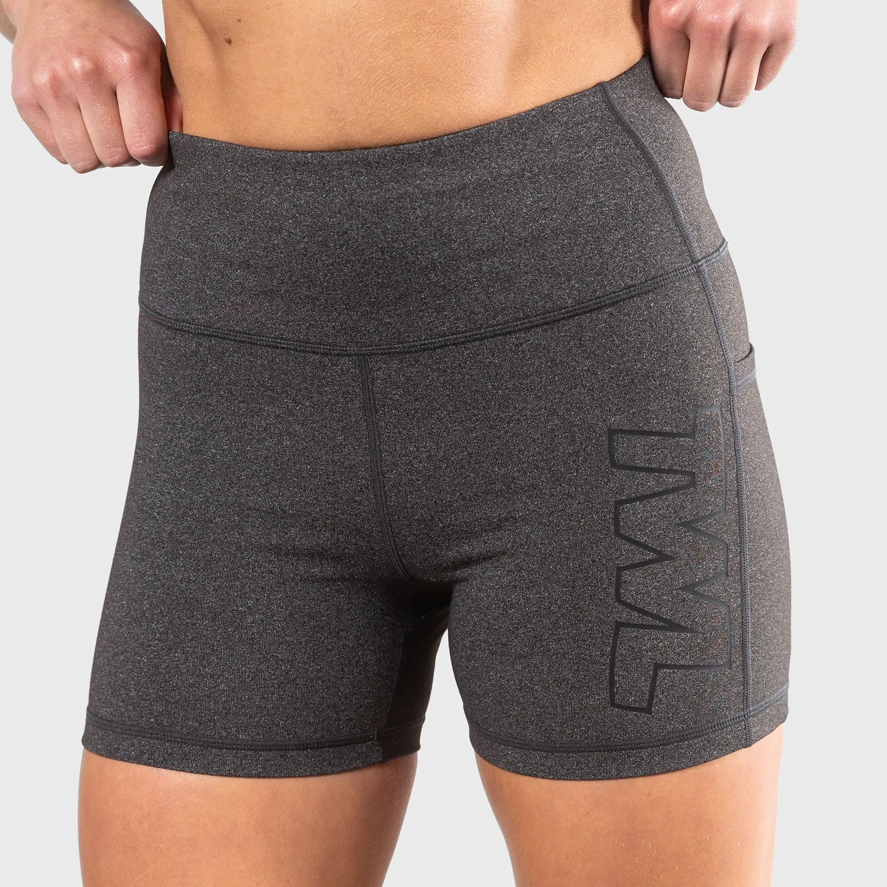 TWL - WOMEN'S ENERGY SHORTS - ATHLETE - CHARCOAL MARL/BLACK