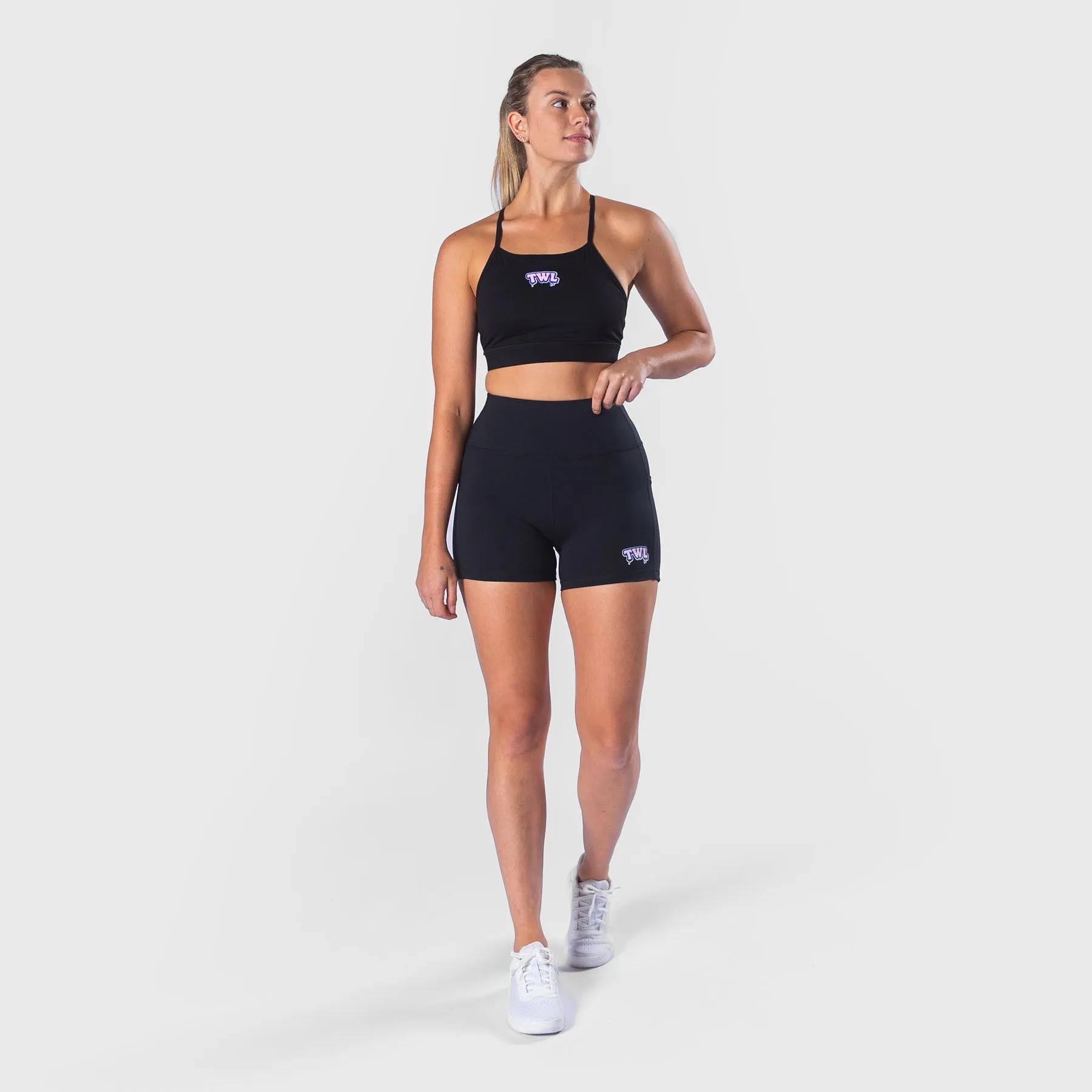 TWL - WOMEN'S ENERGY SHORTS - TREATS - BLACK