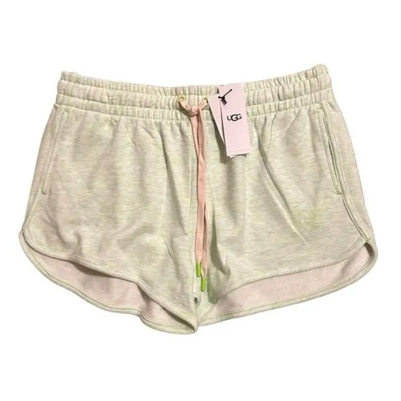 UGG NWT Elliana Melange French Terry Shorts *Green Neon Melange XL