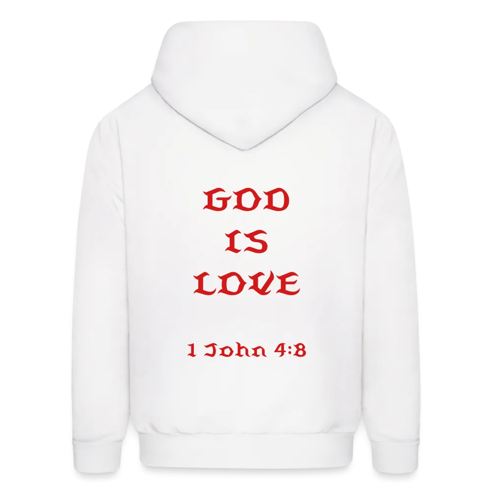 Unisex God is Love Hoodie (Red Letters)