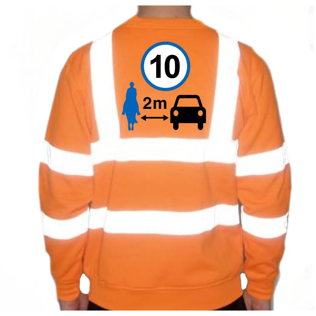 Unisex Hi-Vis Reflective Jumper/Sweatshirt - GIVE SPACE