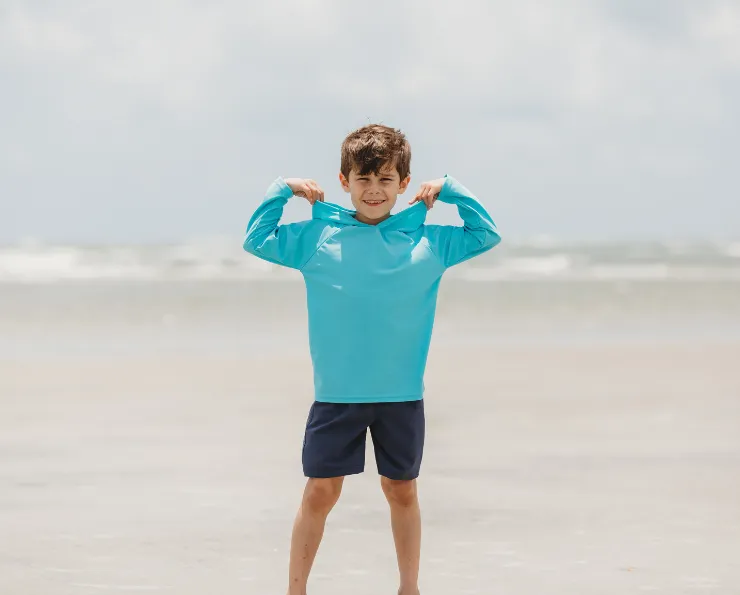 Unisex UPF 50  Long Sleeve Hooded Rashguard | Red