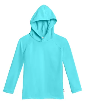 Unisex UPF 50  Long Sleeve Hooded Rashguard | Turquoise