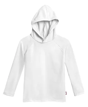 Unisex UPF 50  Long Sleeve Hooded Rashguard | White
