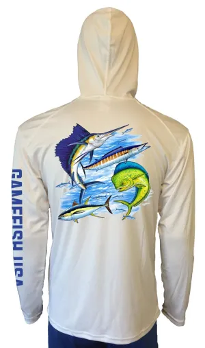 UPF 50 Lightweight Microfiber Moisture Wicking Performance Fishing Hoodie Gamefish