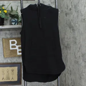 Urban Heritage 1975 Womens Sleeveless Fleece Tunic Hoodie Sweatshirt Black L