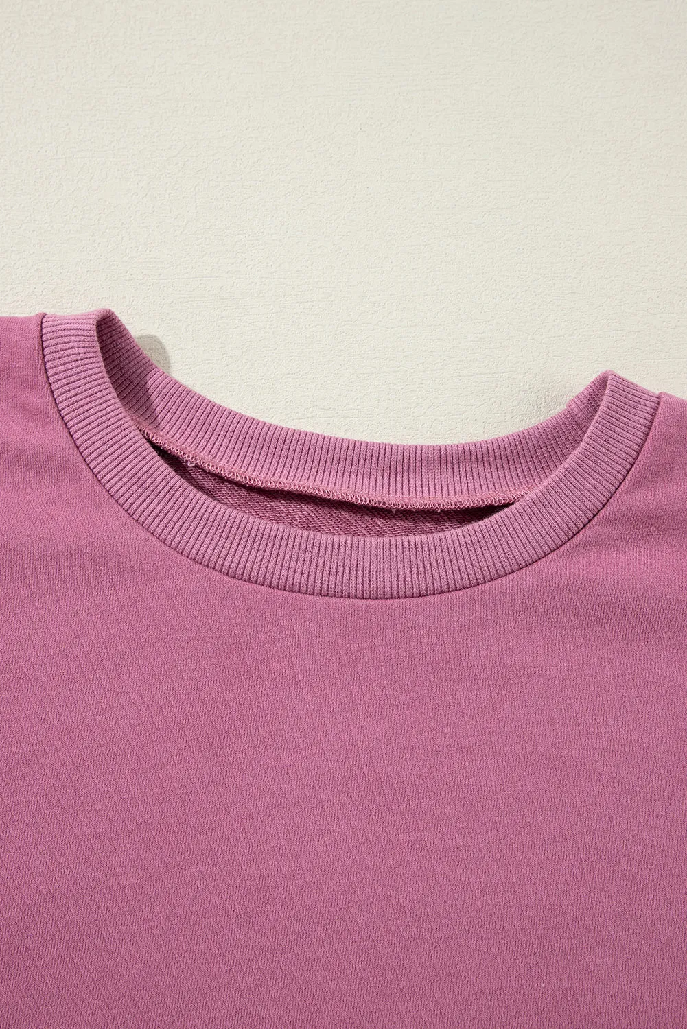 Valerian Solid O Neck High Low Hem Pullover Sweatshirt