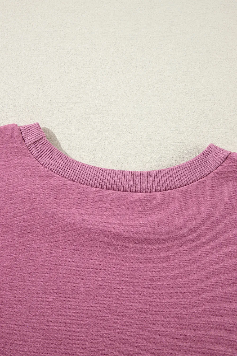 Valerian Solid O Neck High Low Hem Pullover Sweatshirt