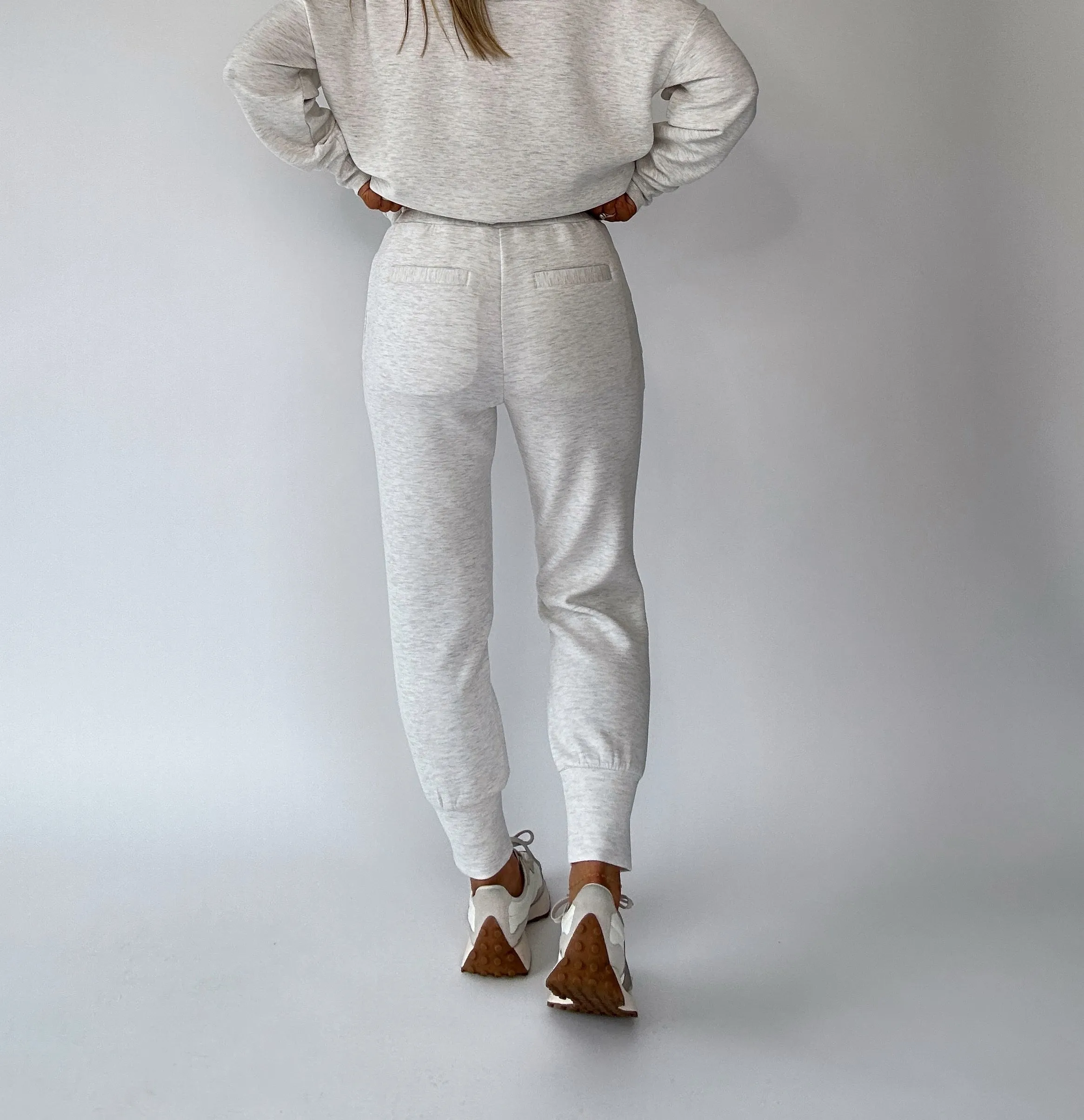VARLEY Slim Cuff Pant - Ivory Marl