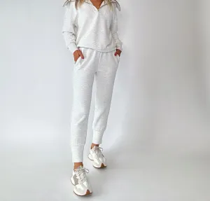 VARLEY Slim Cuff Pant - Ivory Marl