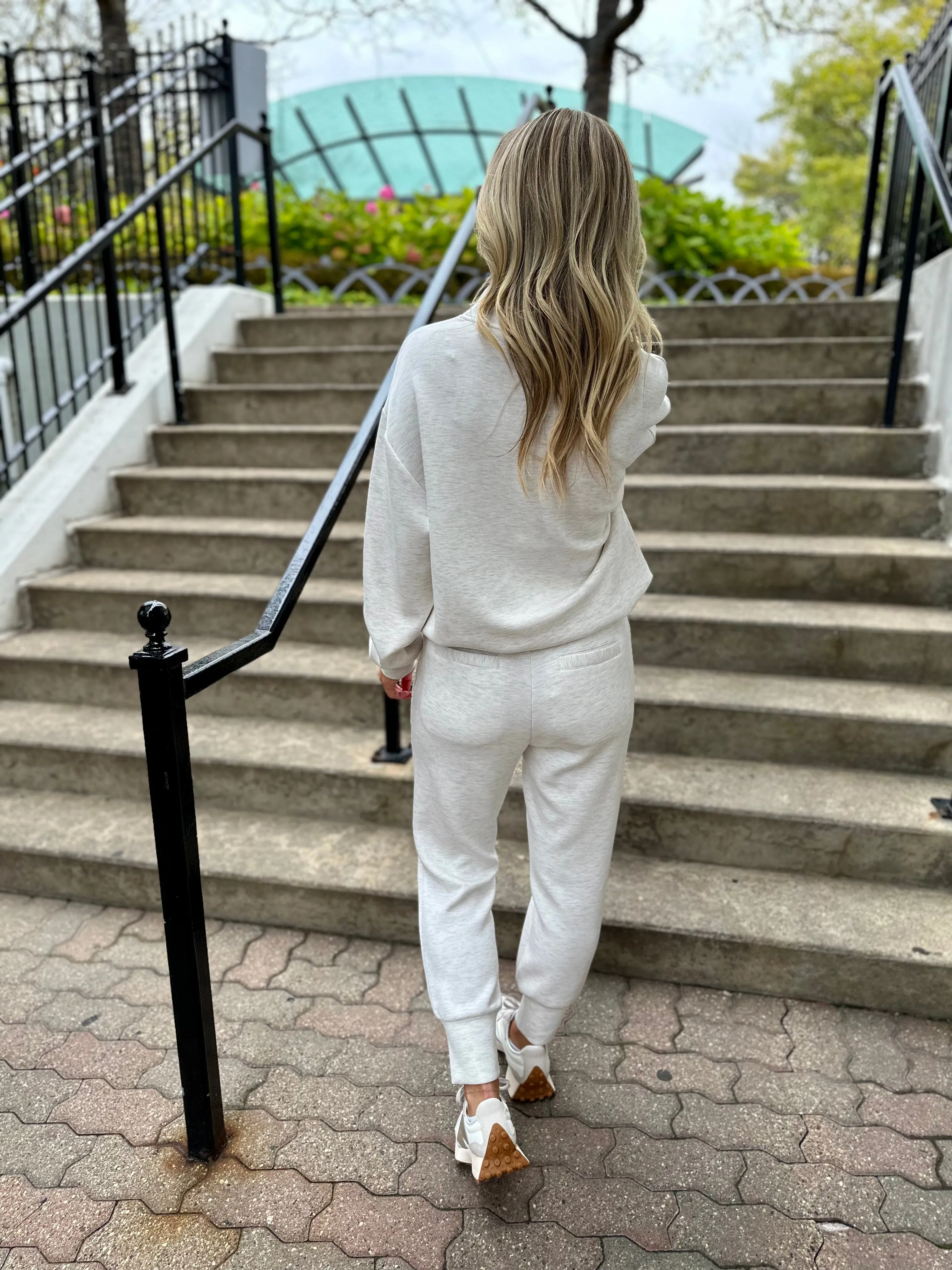 VARLEY Slim Cuff Pant - Ivory Marl