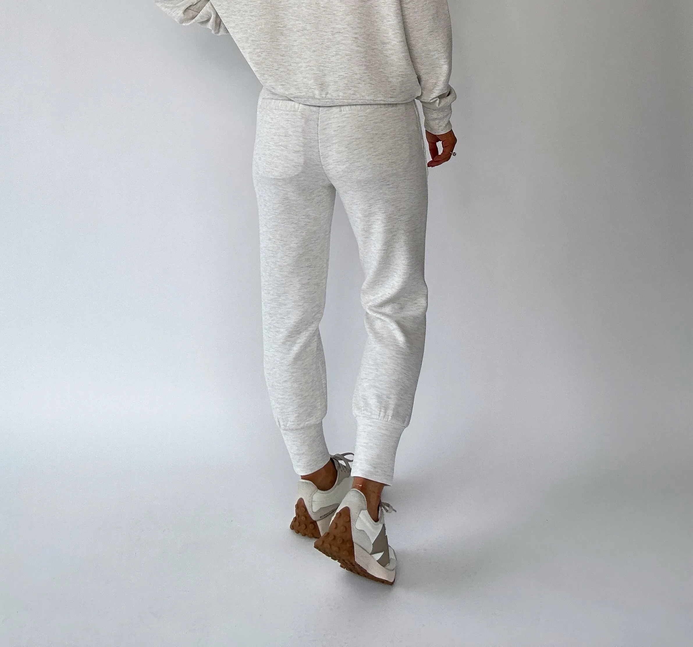 VARLEY Slim Cuff Pant - Ivory Marl