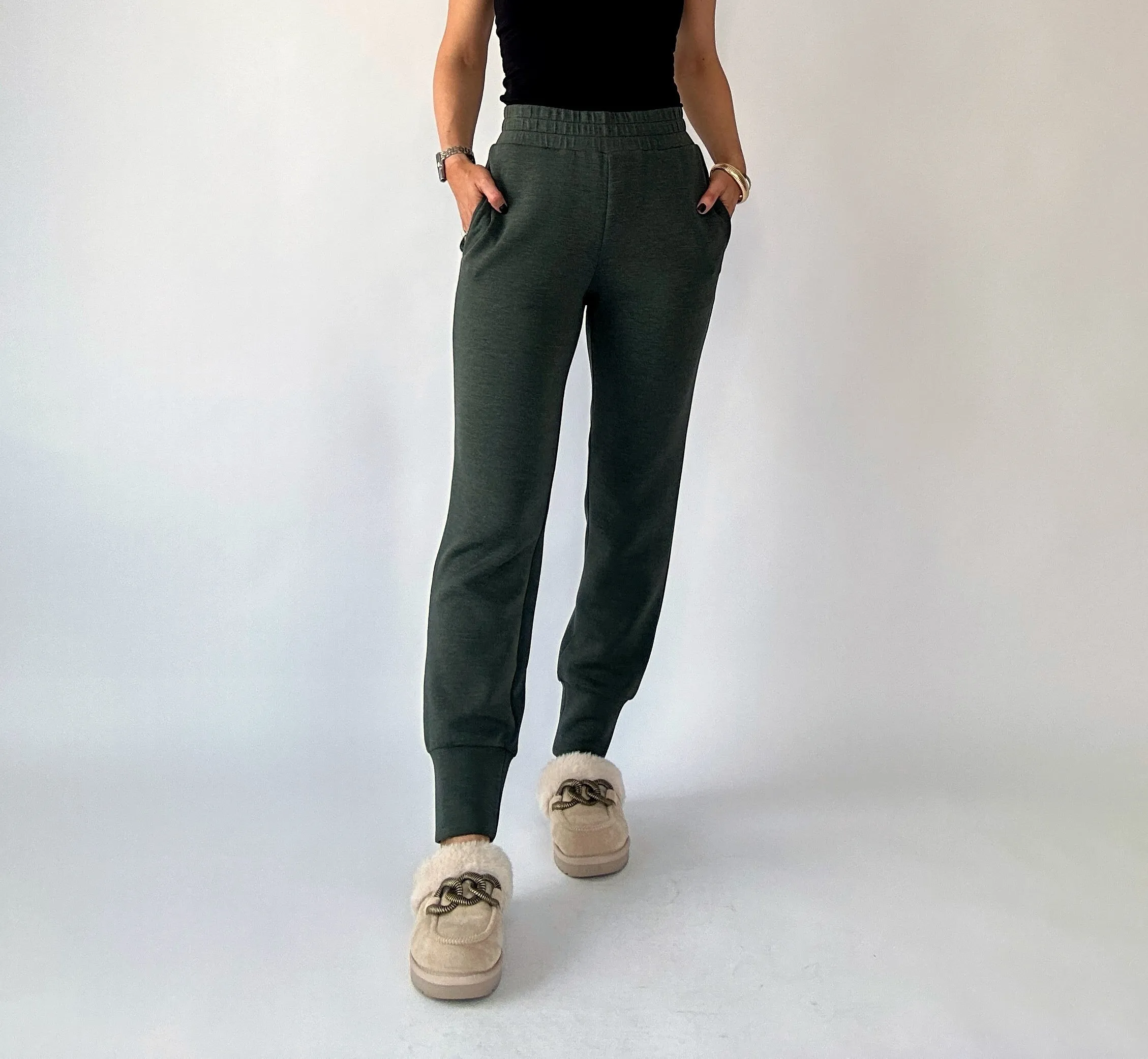 VARLEY Slim Cuff Pant - Olive Marl 27.5"