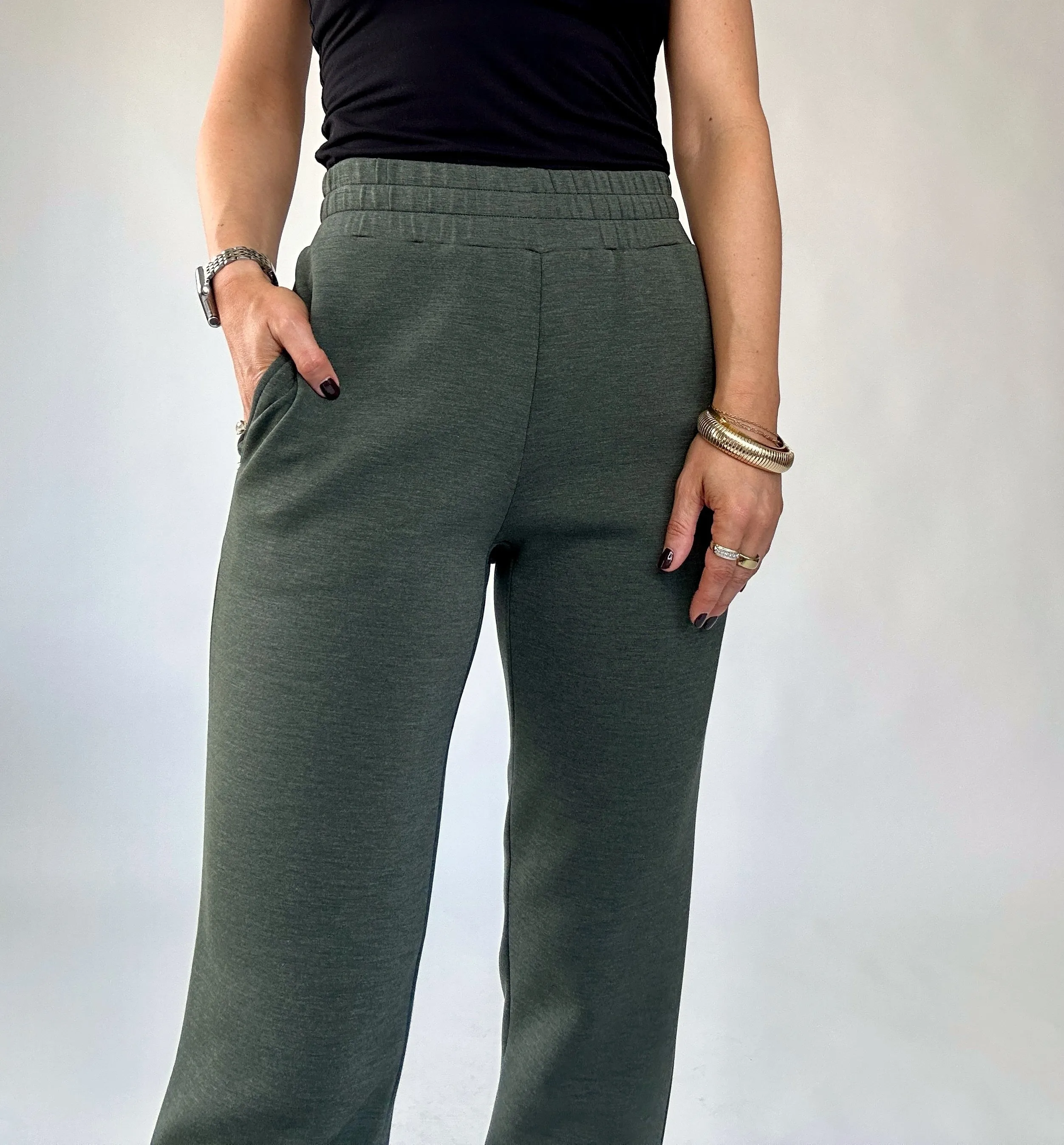 VARLEY Slim Cuff Pant - Olive Marl 27.5"