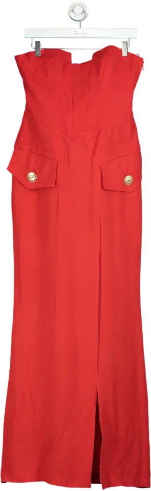 Versace x H&M Red Strapless Gown UK 12