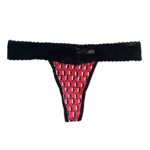 Victoria’s Secret  2014 thong penguin black and red lace Low rise sz M
