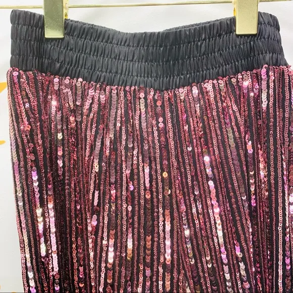VICTORIA’S SECRET Pink Gold Black Allover Sequin Wide Leg Pajama Lounge …